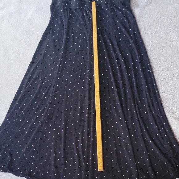 Torrid Black Maxi Skirt Modest Polka Dot White Size 0 - Picture 5 of 11